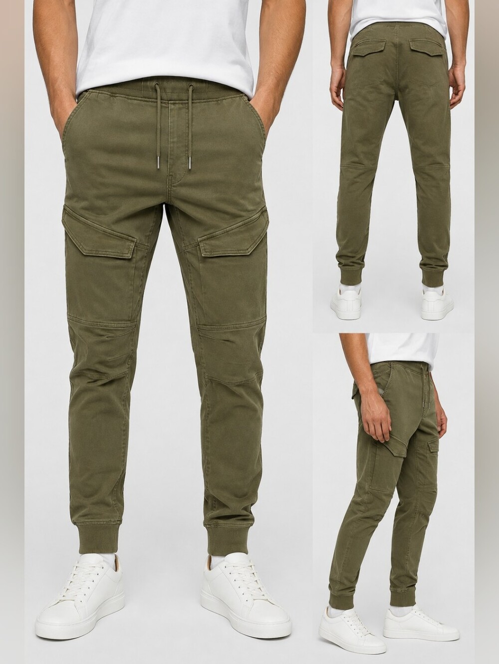 H&M Men's Olive Green Cargo Joggers
